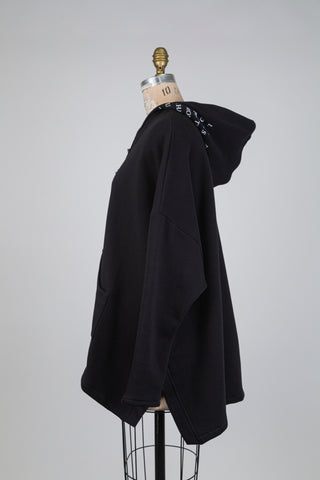 Veste hoodie noire oversized force intérieure (M+)