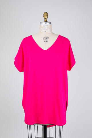 Pink asymmetrical t-shirt (OS)