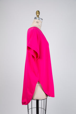 Pink asymmetrical t-shirt (OS)