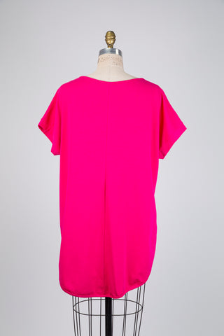 Pink asymmetrical t-shirt (OS)