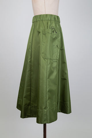 Apple green flared cargo skirt (6)