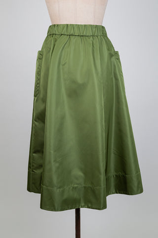 Apple green flared cargo skirt (6)