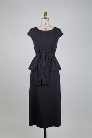 Two-piece effect dress with belted blouse (S)