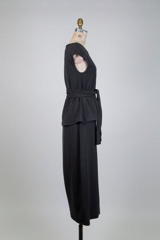 Robe effet 2 pièces à ceinture chemisier (S)