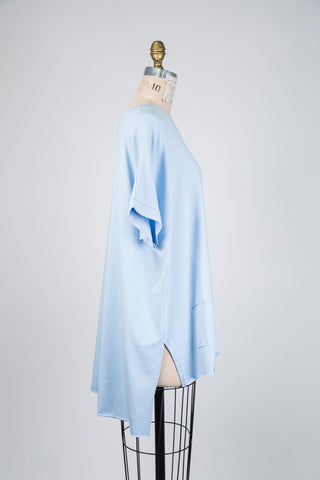 T-shirt high low bleu ciel (TU)
