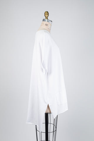 T-shirt high low blanc (TU)
