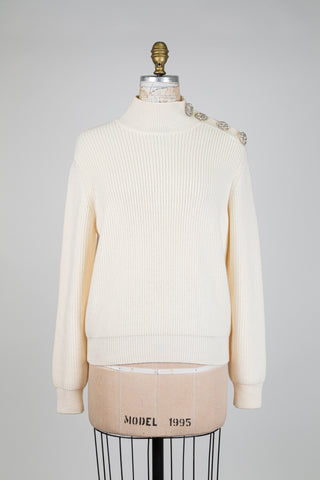 Tricot blanc cassé épaule éclatante (4 à 10)