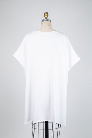 T-shirt high low blanc (TU)
