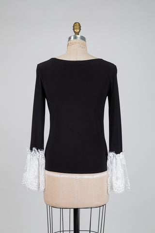Black Victorian-sleeve sweater (S)