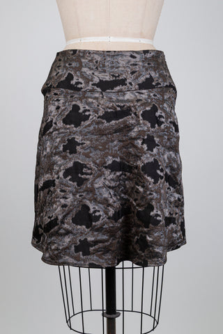 Camo-chic bronze and black trapeze skirt (S)
