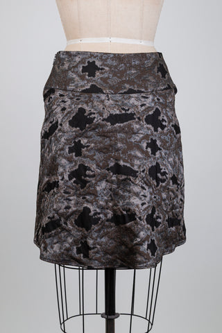Camo-chic bronze and black trapeze skirt (S)