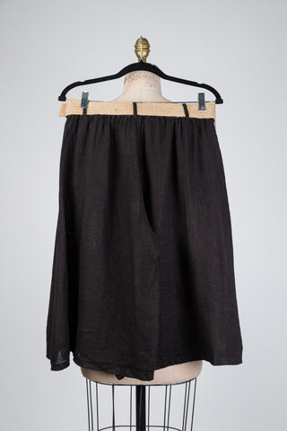 Jupe culotte en lin noir (S à XL)