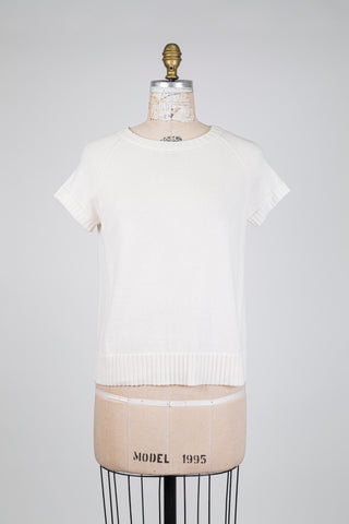 Chandail cachemire crème aux pêches col éclat discret (6)