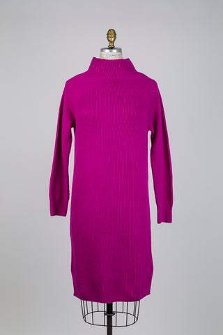 Robe chandail rose en tricot côtelé (6-8-10-14)