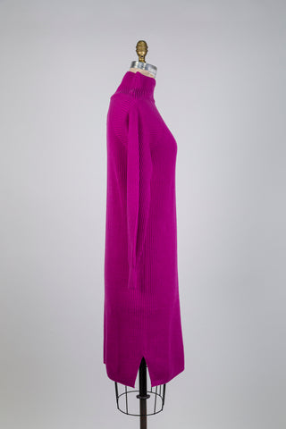 Robe chandail rose en tricot côtelé (6-8-10-14)