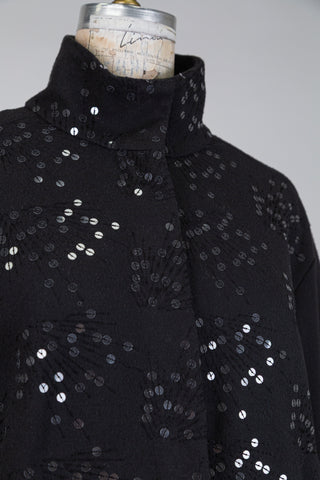 Black jacket with cascading sequined fans (4)