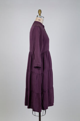Romantic aubergine cupro dress (6)