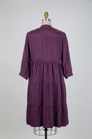 Romantic aubergine cupro dress (6)