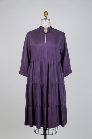 Romantic dress in purple cupro (6)