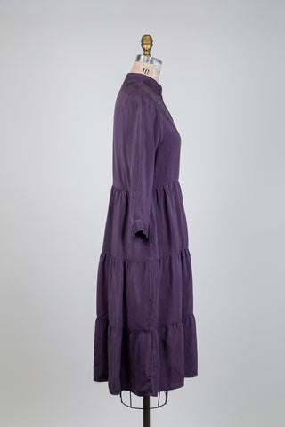 Romantic dress in purple cupro (6)