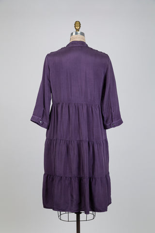 Romantic dress in purple cupro (6)