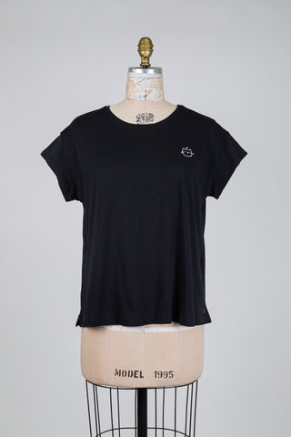 Black T-shirt with kitten heart design (M+L)