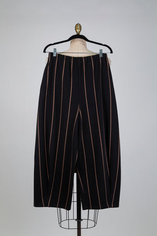 Black balloon trousers with sand stripes (S)