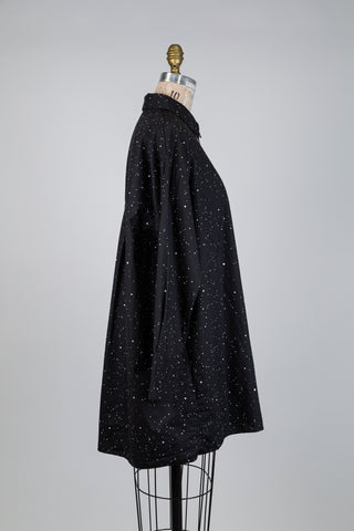 Asymmetrical black tunic with ballet snowflake print (S+)