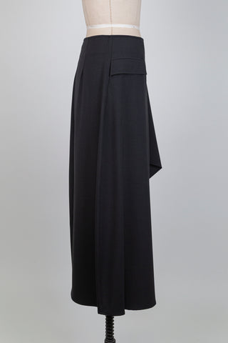 Surjupe portefeuille en gabardine anthracite lavable (XS à M)