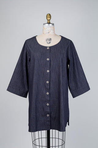Buttoned denim tunic (10+)