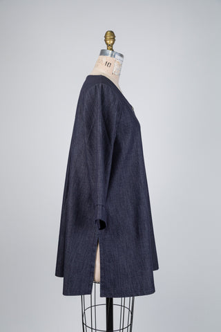 Buttoned denim tunic (10+)