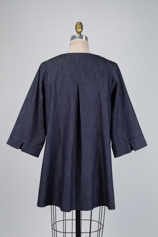 Buttoned denim tunic (10+)