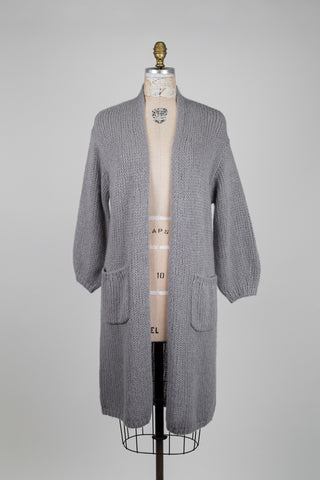 Veste en tricot fondant gris (6-8-10)
