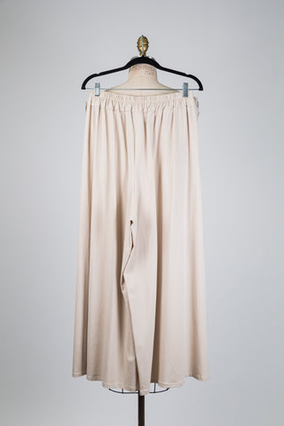 Pantalon palazzo beige en coton (TU)