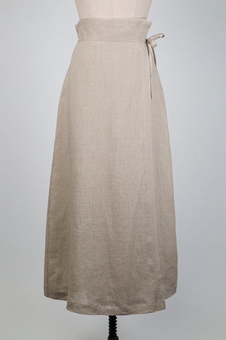 Beige linen wrap skirt (L+XL)