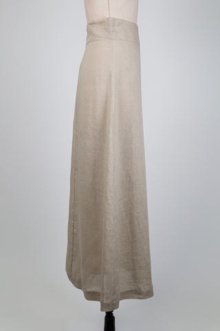 Jupe portefeuille en lin beige (L+XL)