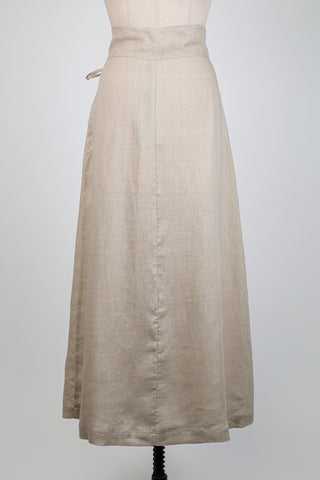 Jupe portefeuille en lin beige (L+XL)