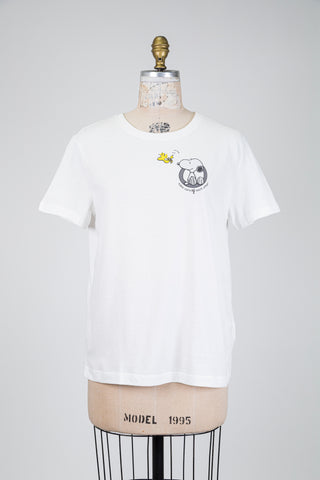 T-shirt blanc Snoopy à relief (4-6-10)