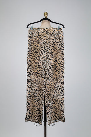 Pantalon fluide beige imprimé léopard (4+6)