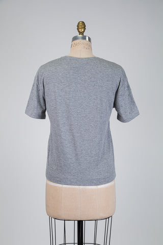 T-shirt gris éclat de perles (4 à 10)