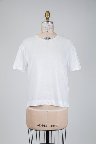 T-shirt blanc éclat de perles (4 à 10)