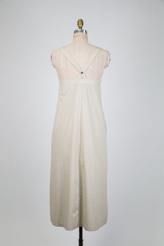 Sand beige high-waisted skirt with suspenders (S)