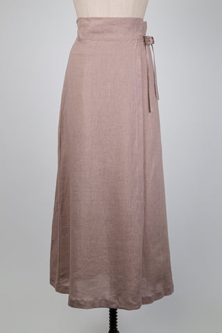 Ash pink linen wrap skirt (S to L)