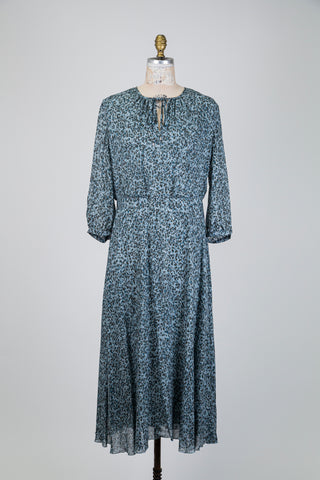 Aqua leopard print dress (4-8-10)