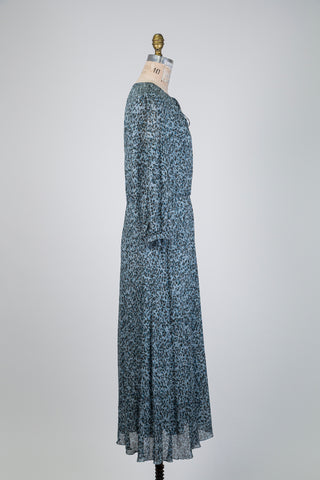 Aqua leopard print dress (4-8-10)