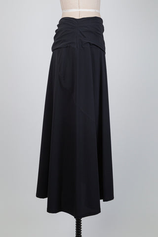 Jupe en microfibre noire à taille plissée (L+XL)