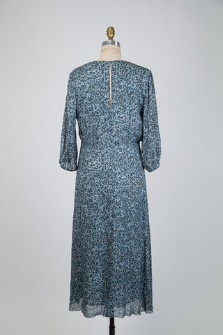 Aqua leopard print dress (4-8-10)