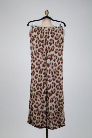 Pantalon fluide imprimé léopard (4-6-12)