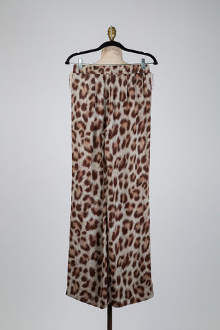 Pantalon fluide imprimé léopard (4-6-12)