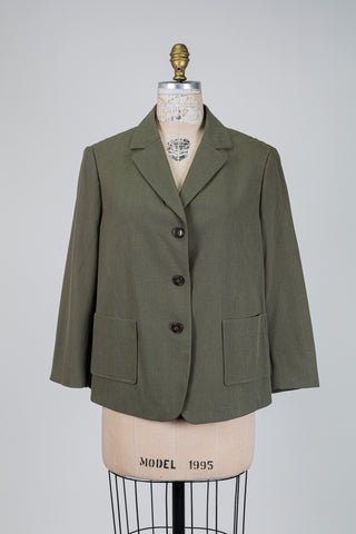 Blazer kaki à poches plaquées (16)